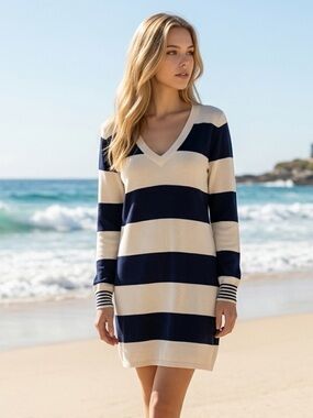 WALLACE J Crew Studio Sweater Dress Striped Tunic